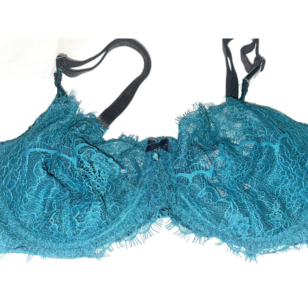 VICTORIA SECRET DREAM Angels PUSH UP without padding BRA Wicked Lace 34D Green
